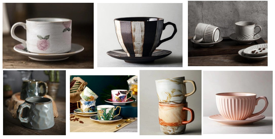 Cappuccino Coffee Cup, Creative Pottery Mugs, Handmade Ceramic Mugs, U