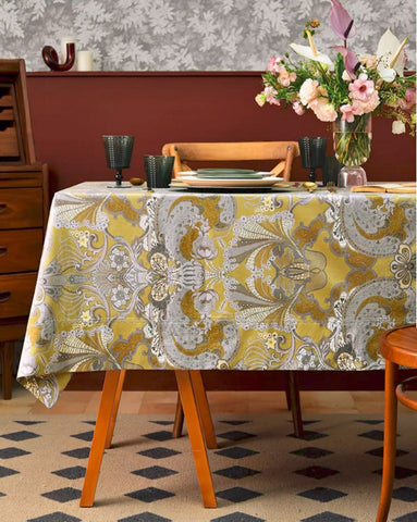 Farmhouse Table Cloth, Wedding Tablecloth, Square Tablecloth for Round Table, Dining Room Flower Table Cloths, Cotton Rectangular Table Covers for Kitchen-Art Painting Canvas