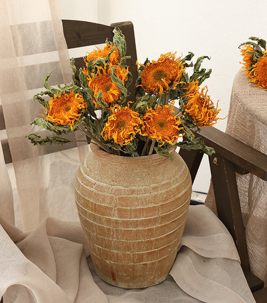 A Bunch of Sunflowers, Natural Decorations, Flower Arrangement, Handmade Artificial Flowers for Home Decor, Natural Dried Sunflower Stems-Art Painting Canvas