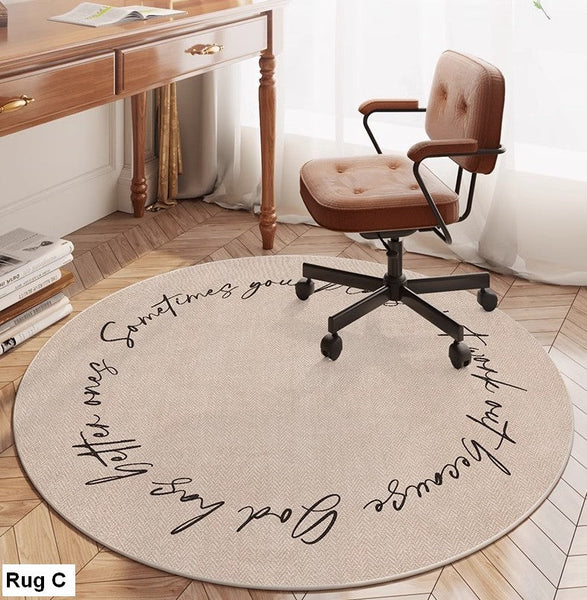 Round Rugs under Coffee Table, Geometric Modern Rug Ideas for Living Room, Circular Modern Rugs under Dining Room Table, Modern Round Rugs for Bedroom-Art Painting Canvas