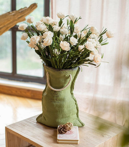 Flower Arrangement Ideas for Living Room, White Camellia Flowers, Modern Artificial Flowers for Home Decoration, Simple Artificial Floral for Bedroom-Art Painting Canvas