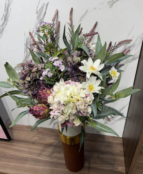 Amazing Flower Arrangement Ideas for Interior Design, Large Bunch of Flowers Arrangement, Faux Silk Floral Table Centerpiece, Modern Artificial Floral for Living Room-Art Painting Canvas