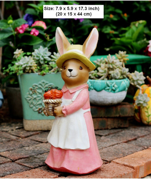 Garden Animal Sculpture Rabbit Statues, Garden Decor Ideas, Animal Statue for Garden Ornament, Villa Courtyard Decor, Outdoor Garden Decoration-Art Painting Canvas