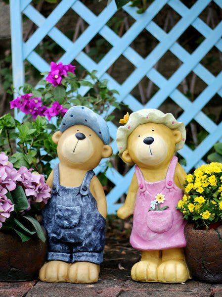 Garden Animal Sculpture Bear Statues, Garden Decor Ideas, Outdoor Garden Decoration, Animal Statues, Garden Ornament, Villa Courtyard Decor-Art Painting Canvas