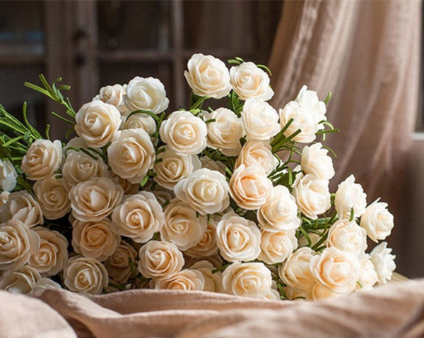 Flower Arrangement Ideas for Living Room, White Camellia Flowers, Modern Artificial Flowers for Home Decoration, Simple Artificial Floral for Bedroom-Art Painting Canvas