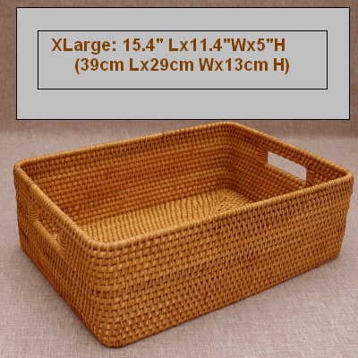 Woven Storage Baskets, Rectangular Storage Baskets, Rattan Storage Basket for Shelves, Kitchen Storage Baskets, Storage Baskets for Bathroom-Art Painting Canvas