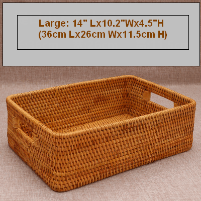 Woven Storage Baskets, Rectangular Storage Baskets, Rattan Storage Basket for Shelves, Kitchen Storage Baskets, Storage Baskets for Bathroom-Art Painting Canvas