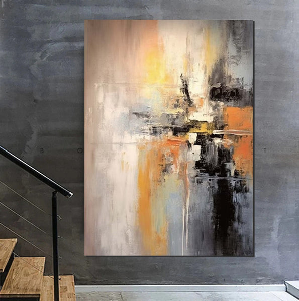 Heavy Texture Painting, Bedroom Abstract Paintings, Large Acrylic Canvas Paintings, Simple Wall Art Ideas, Modern Abstract Painting-Art Painting Canvas