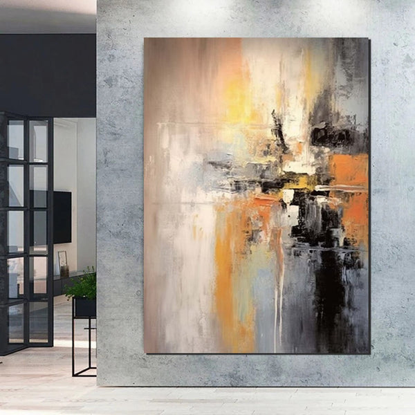 Heavy Texture Painting, Bedroom Abstract Paintings, Large Acrylic Canvas Paintings, Simple Wall Art Ideas, Modern Abstract Painting-Art Painting Canvas