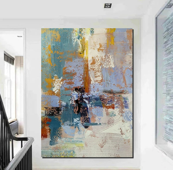 Acrylic Abstract Painting Behind Sofa, Acrylic Painting for Sale, Large Painting on Canvas, Living Room Wall Art Paintings, Buy Paintings Online