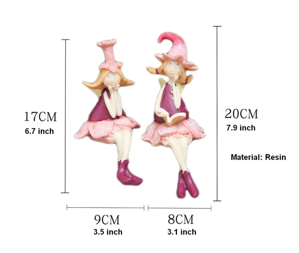 Lovely Flower Fairy Statue for Garden, Beautiful Cute Garden Courtyard Ornaments, Creative Villa Outdoor Decor Gardening Ideas, Unique Modern Garden Sculptures-Art Painting Canvas