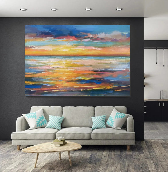 Hand Painted Acrylic Painting, Original Landscape Paintings, Wall Painting for Living Room, Canas Paintings for Dining Room