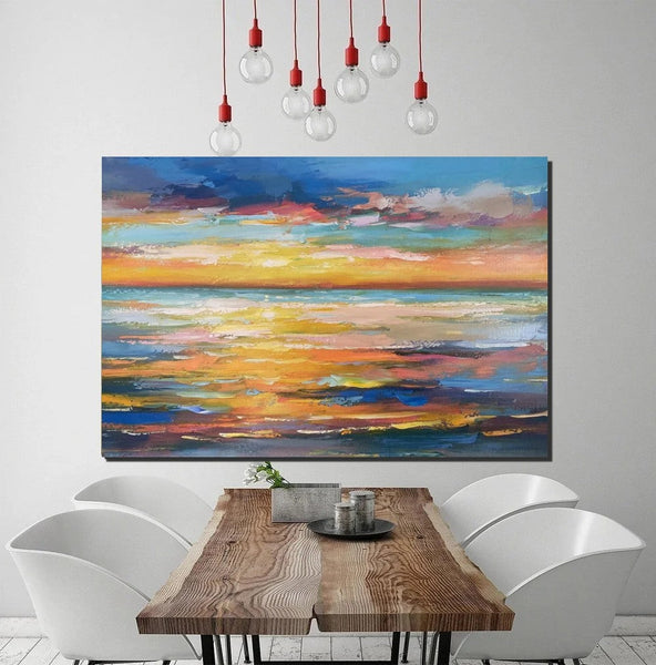Hand Painted Acrylic Painting, Original Landscape Paintings, Wall Painting for Living Room, Canas Paintings for Dining Room