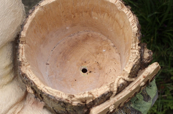 Large Dog Flowerpot, Unique Resin Statue for Garden, Villa Outdoor Decor Gardening Ideas, Creative Modern Statue for Garden Ornaments-Art Painting Canvas