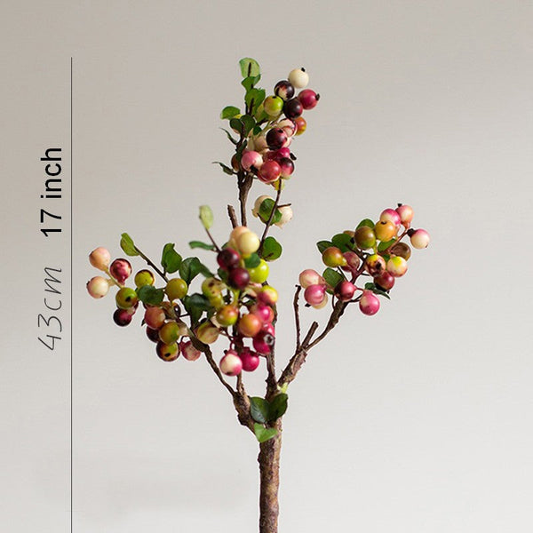 Cranberry Fruit Branch, Flower Arrangement Ideas for Living Room, Unique Artificial Flowers for Home Decoration, Spring Artificial Floral for Bedroom-Art Painting Canvas