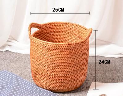 Wicker Woven Storage Baskets, Kitchen Storage Baskets, Rattan Storage Basket, Round Storage Basket for Bathroom-Art Painting Canvas