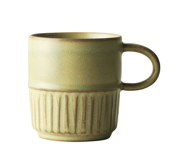 Handmade Ceramic Coffee Mug, Large Capacity Coffee Cup, Large Pottery Coffee Cup, Large Tea Cup-Art Painting Canvas