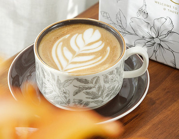 Vintage Bone China Porcelain Tea Cup Set, Unique British Tea Cup and Saucer in Gift Box, Royal Ceramic Cups, Elegant Ceramic Coffee Cups-Art Painting Canvas