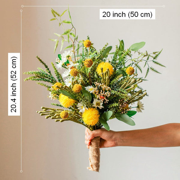 Beautiful Modern Artificial Flowers for Dining Room Table, Dandelion, Wheat Branch, Eucalyptus Globulus, Unique Flower Arrangement for Home Decoration-Art Painting Canvas