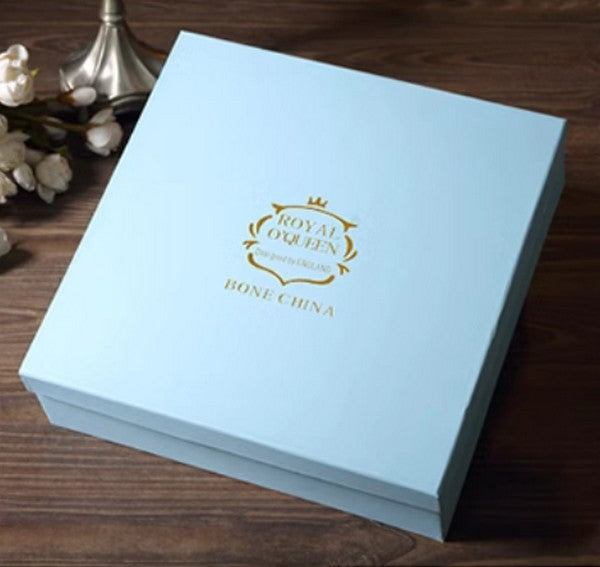 White Bone China Porcelain Tea Cup Set, Elegant British Tea Cup and Saucer in Gift Box, Unique British Ceramic Coffee Cups for Afternoon Tea-Art Painting Canvas