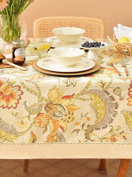 Extra Large Rectangle Tablecloth for Dining Room Table, Country Farmhouse Tablecloth, Square Tablecloth for Round Table, Rustic Table Covers for Kitchen-Art Painting Canvas