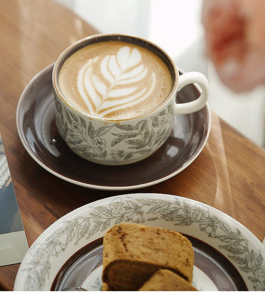 Vintage Bone China Porcelain Tea Cup Set, Unique British Tea Cup and Saucer in Gift Box, Royal Ceramic Cups, Elegant Ceramic Coffee Cups-Art Painting Canvas