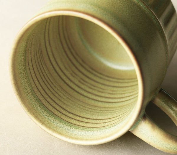 Elegant Porcelain Coffee Cups, Large Capacity Coffee Cup, Handmade Ceramic Coffee Mug, Large Pottery Coffee Cup, Large Tea Cup-Art Painting Canvas