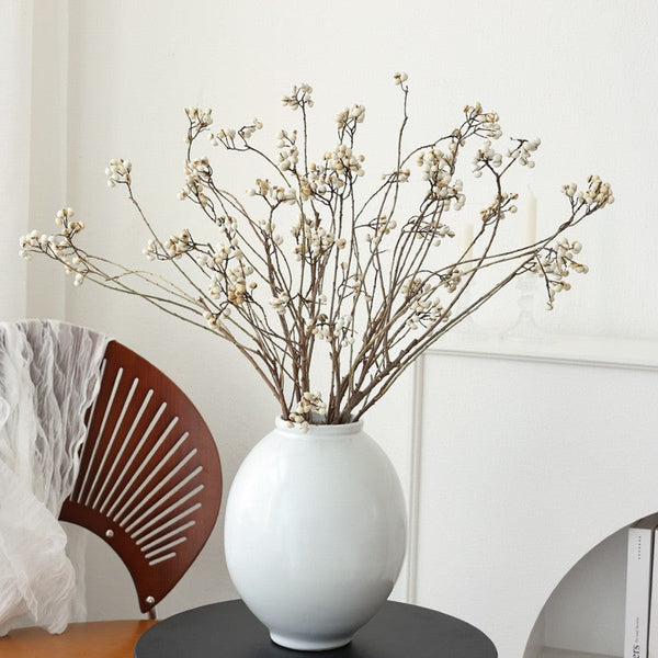 Dried Tree Twigs, Flower Arrangement, Dried Chinese Tallow Tree Twigs, Natural Decorations, Handmade Artificial Flower, Natural Dried Branches-Art Painting Canvas