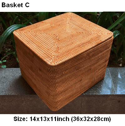 Large Woven Storage Baskets, Rectangular Storage Basket with Lid, Rattan Storage Baskets, Storage Baskets for Living Room, Storage Basket for Bedroom-Art Painting Canvas