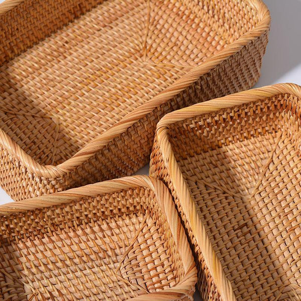 Rectangular Storage Baskets, Storage Baskets for Shelves, Woven Rattan Storage Basket, Kitchen Storage Baskets, Bathroom Storage Baskets-Art Painting Canvas