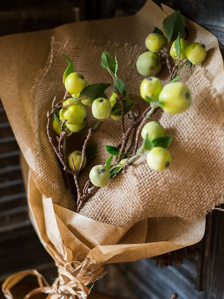 Beautiful Modern Flower Arrangement Ideas for Home Decoration, Apple Branch, Fruit Branch, Table Centerpiece, Simple Artificial Floral for Dining Room-Art Painting Canvas