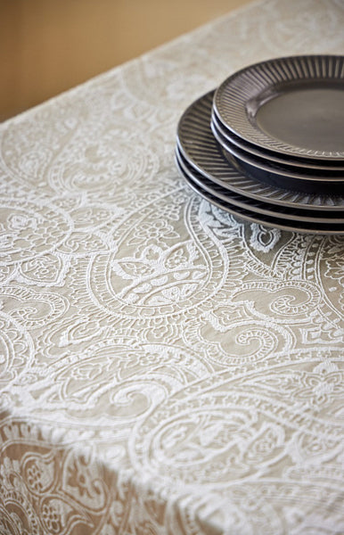 Simple Modern Rectangle Tablecloth for Dining Room Table, Cotton and Linen Flower Pattern Table Covers for Round Table, Square Tablecloth for Kitchen-Art Painting Canvas