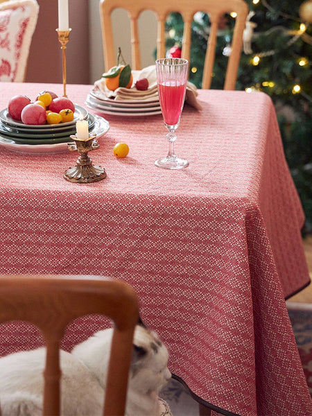 Simple Modern Rectangle Tablecloth for Dining Room Table, Knitted Plaid Embroidery Farmhouse Table Cloth, Square Tablecloth for Round Table-Art Painting Canvas
