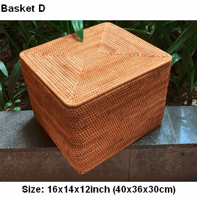Large Woven Storage Baskets, Rectangular Storage Basket with Lid, Rattan Storage Baskets, Storage Baskets for Living Room, Storage Basket for Bedroom-Art Painting Canvas