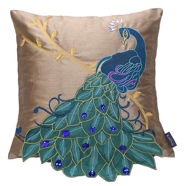 Beautiful Decorative Throw Pillows, Embroider Peacock Cotton and linen Pillow Cover, Decorative Sofa Pillows, Decorative Pillows for Couch-Art Painting Canvas
