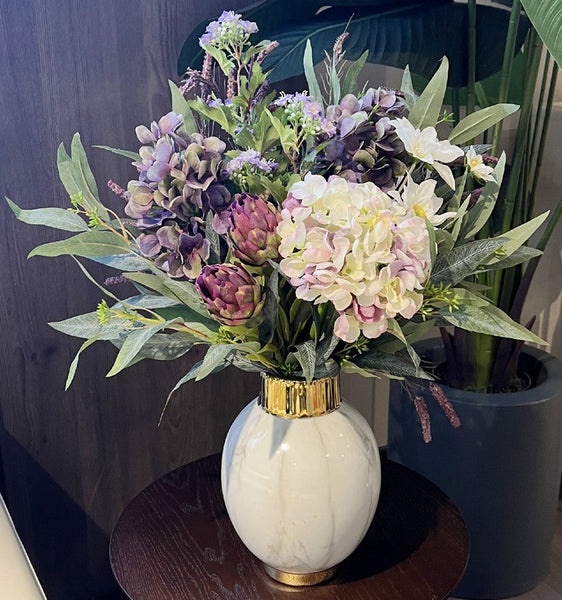 Large Bunch of Flowers Arrangement, Faux Silk Floral Table Centerpiece, Creative Flower Arrangement Ideas for Interior Design, Modern Artificial Floral Arrangement-Art Painting Canvas