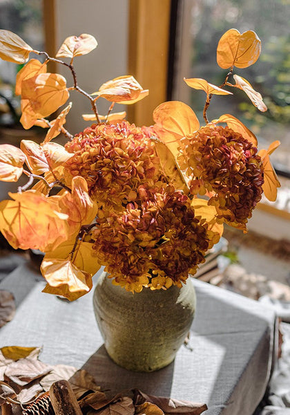 Hydrangea Flowers, Artificial Floral for Bedroom, Flower Arrangement Ideas for Dining Room Table, Simple Modern Floral Arrangement Ideas for Home Decoration-Art Painting Canvas