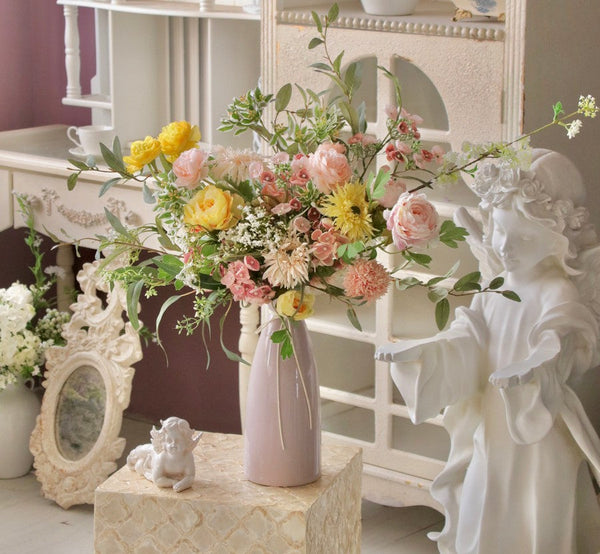 Large Bunch of Romantic Flowers for Bedroom, Table Centerpiece, Artificial Floral for Living Room, Beautiful Flower Arrangement Ideas for Interior Design-Art Painting Canvas