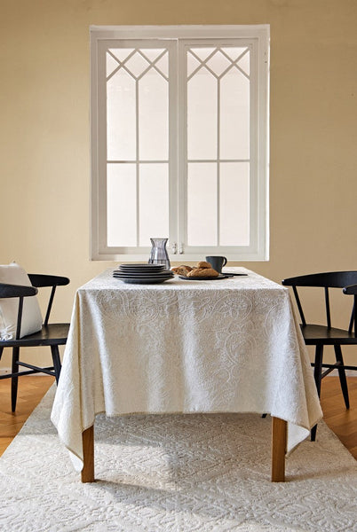 Simple Modern Rectangle Tablecloth for Dining Room Table, Cotton and Linen Flower Pattern Table Covers for Round Table, Square Tablecloth for Kitchen-Art Painting Canvas