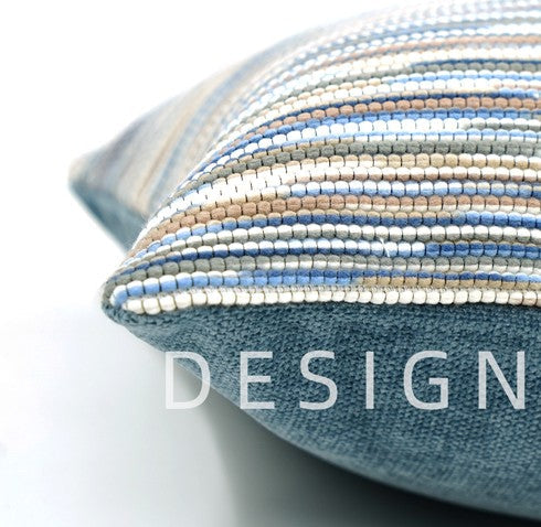 Abstract Blue Modern Sofa Pillows, Large Decorative Throw Pillows, Contemporary Square Modern Throw Pillows for Couch, Simple Throw Pillow for Interior Design-Art Painting Canvas