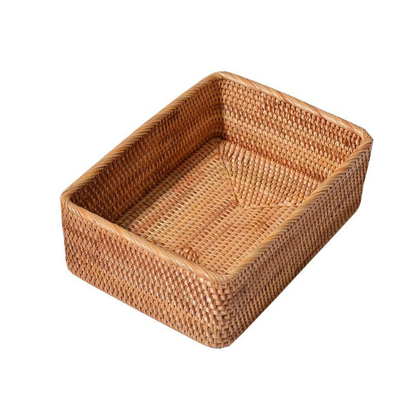 Rectangular Storage Baskets, Storage Baskets for Shelves, Woven Rattan Storage Basket, Kitchen Storage Baskets, Bathroom Storage Baskets-Art Painting Canvas