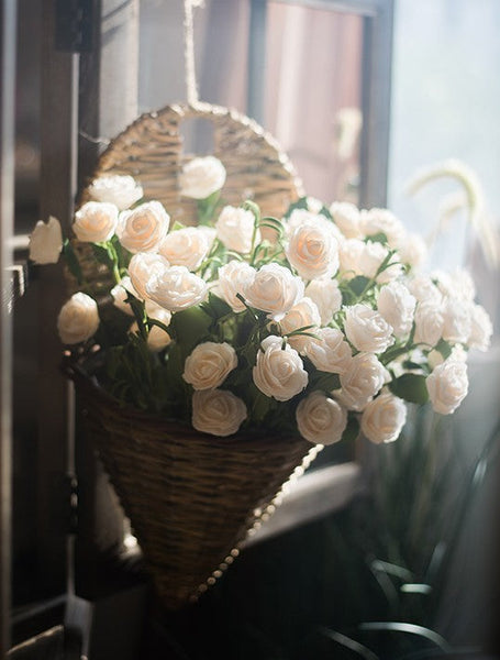 Flower Arrangement Ideas for Living Room, White Camellia Flowers, Modern Artificial Flowers for Home Decoration, Simple Artificial Floral for Bedroom-Art Painting Canvas