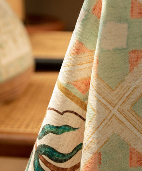 Rectangle Tablecloth for Dining Room Table, British Mid Century Fiberflax Tablecloth, Square Tablecloth for Coffee Table, Farmhouse Table Cloth, Wedding Tablecloth, Waterproof Tablecloth-Art Painting Canvas