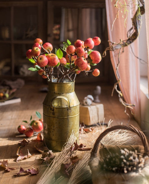 Apple Branch, Fruit Branch, Table Centerpiece, Beautiful Modern Flower Arrangement Ideas for Home Decoration, Autumn Artificial Floral for Dining Room-Art Painting Canvas