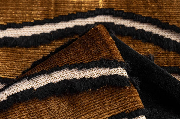 Golden Contemporary Pillows, Abstract Decorative Throw Pillows, Square Modern Throw Pillows for Couch, Large Simple Throw Pillow for Interior Design-Art Painting Canvas