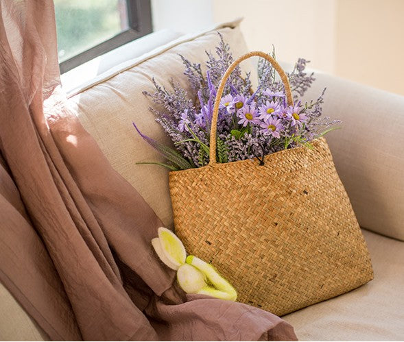 Myosotis Lovegrass, Daisy, Salvia, Beautiful Spring Flower Arrangement for Living Room, Ctreative Modern Artificial Floral for Home Decoration-Art Painting Canvas