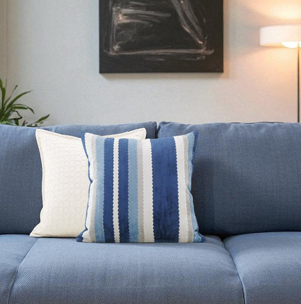 Contemporary Square Modern Throw Pillows for Couch, Large Abstract Blue Decorative Throw Pillows, Simple Throw Pillow for Interior Design, Modern Sofa Pillows