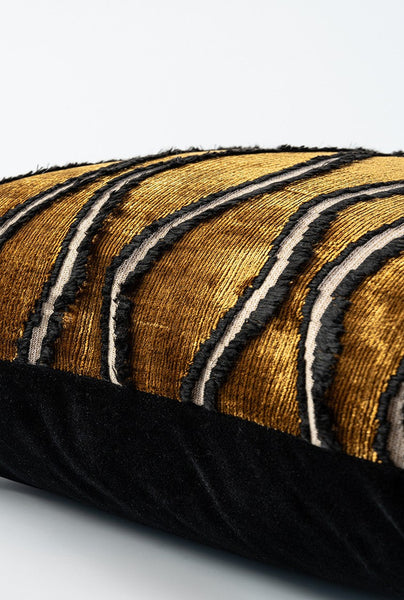 Golden Contemporary Pillows, Abstract Decorative Throw Pillows, Square Modern Throw Pillows for Couch, Large Simple Throw Pillow for Interior Design-Art Painting Canvas