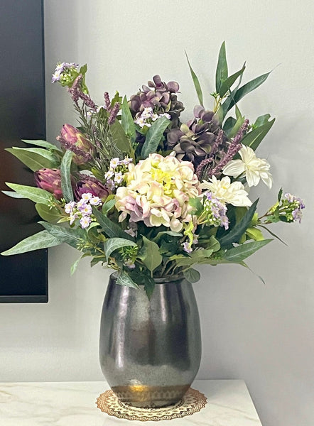 Large Bunch of Flowers Arrangement, Faux Silk Floral Table Centerpiece, Creative Flower Arrangement Ideas for Interior Design, Modern Artificial Floral Arrangement-Art Painting Canvas