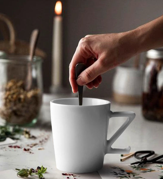 Modern Handmade Pottery Coffee Cup, Creative White Ceramic Coffee Mugs, Large Unique Tea Cup, Large Capacity Coffee Cups-Art Painting Canvas